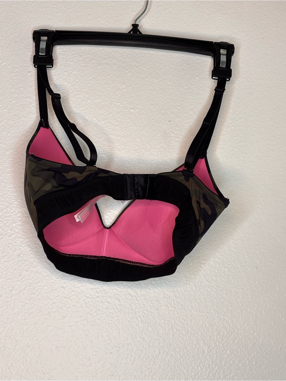 PINK Victoria's Secret Olive & Black Camouflage Wireless Bralette - Picture 3 of 4